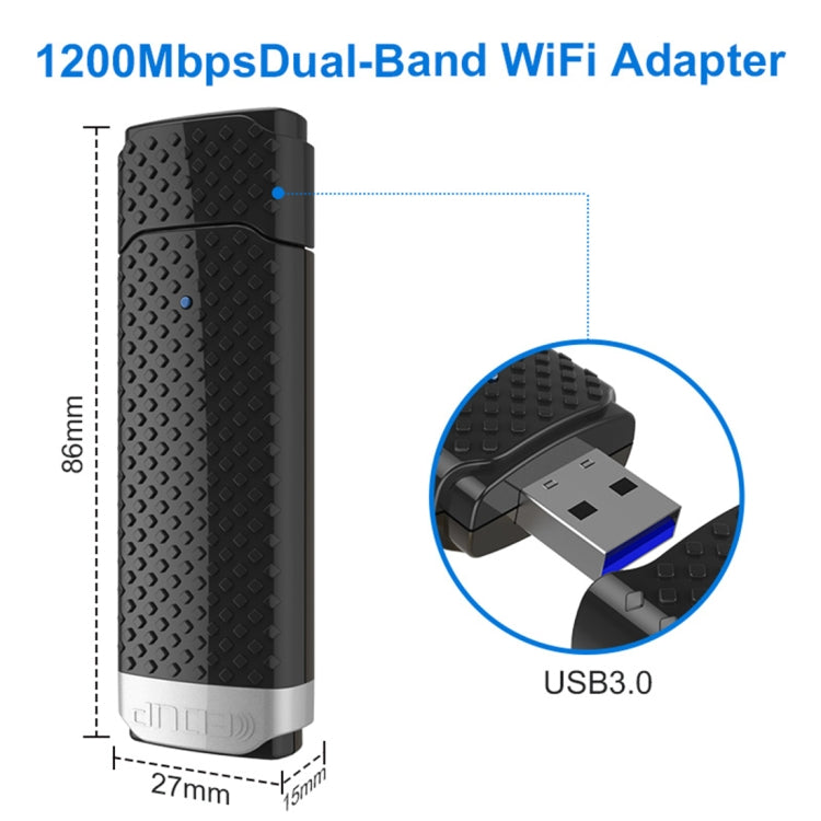 EDUP EP-AC1617 1200Mbps Adaptador WiFi USB 3.0 de alta velocidad Receptor Adaptador Ethernet, EP-AC1617 1200Mbps