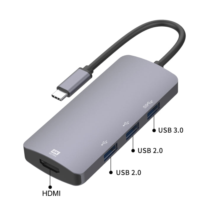 UC912 4 en 1 4K 30Hz USB 3.0 + 2 x USB 2.0 a USB-C / Type-C Adaptador HUB multifuncional, UC912 USB 3.0 + 2 x USB 2.0