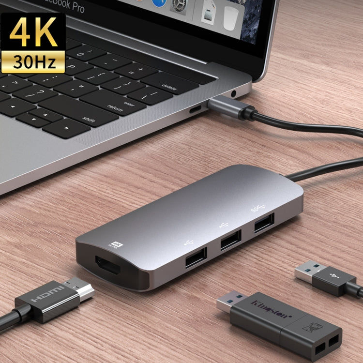 UC912 4 en 1 4K 30Hz USB 3.0 + 2 x USB 2.0 a USB-C / Type-C Adaptador HUB multifuncional, UC912 USB 3.0 + 2 x USB 2.0