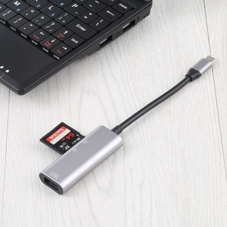 NK-3040 3 en 1 USB-C / Type-C macho a USB hembra + Adaptador de ranuras para tarjetas SD / TF Lector de tarjetas SD / TF, NK-3040