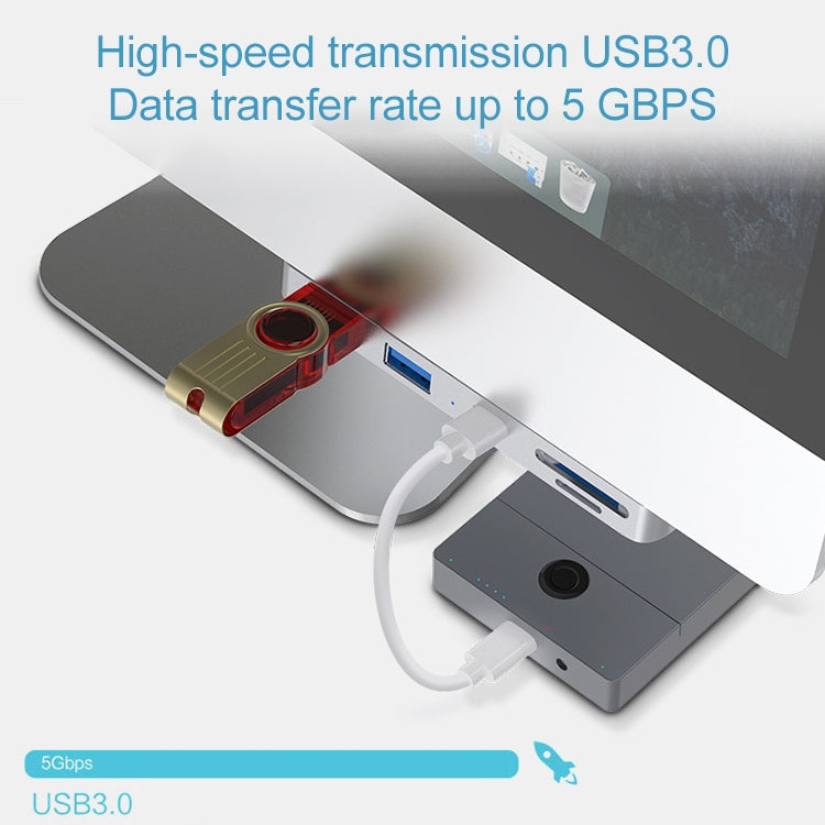 Rocketek para iMac USB3.0 x 3 + SD / TF Base de expansión HUB multifunción, USB3.0 x 3 + SD / TF