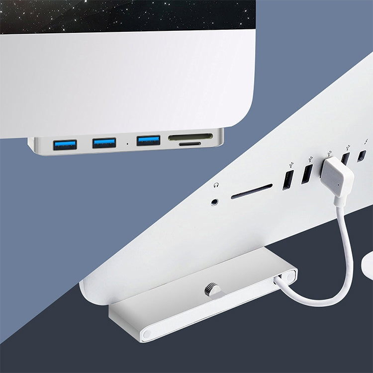 Rocketek para iMac USB3.0 x 3 + SD / TF Base de expansión HUB multifunción, USB3.0 x 3 + SD / TF