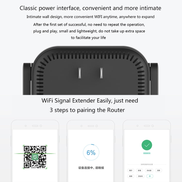 Original Xiaomi Mi WiFi Amplifier Pro 300Mbps WiFi Smart Extender Router con 2x2 antenas externas, enchufe de EE. UU., Amplifier Pro