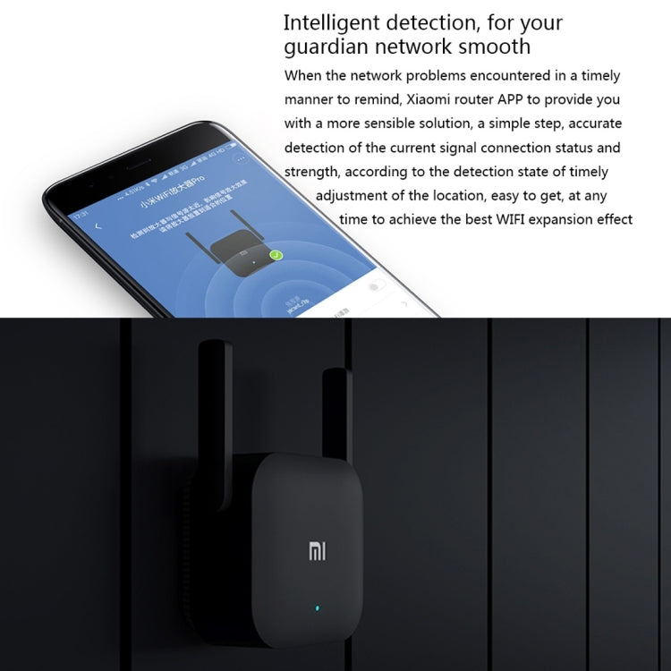 Original Xiaomi Mi WiFi Amplifier Pro 300Mbps WiFi Smart Extender Router con 2x2 antenas externas, enchufe de EE. UU., Amplifier Pro