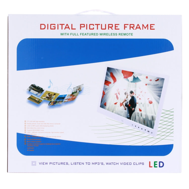 Marco de fotos digital con pantalla LED FHD de 12,5 pulgadas con soporte y control remoto, programa MSTAR V56, compatible con entrada de tarjeta USB/SD