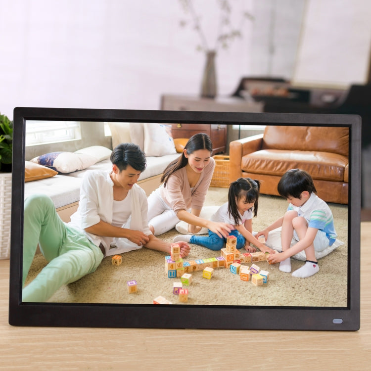 Marco de fotos digital con pantalla LED FHD de 15,6 pulgadas con soporte y control remoto, programa MSTAR V53, compatible con entrada de tarjeta USB/SD