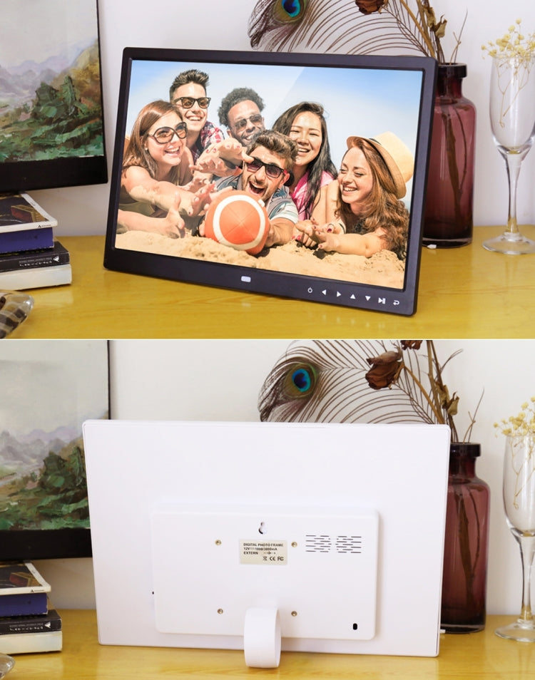 Marco de fotos digital con pantalla LED de 15,0 pulgadas con soporte/control remoto, Allwinner, compatible con entrada de tarjeta USB/SD/OTG, 15.0 Inch, 15.0 inch Allwinner