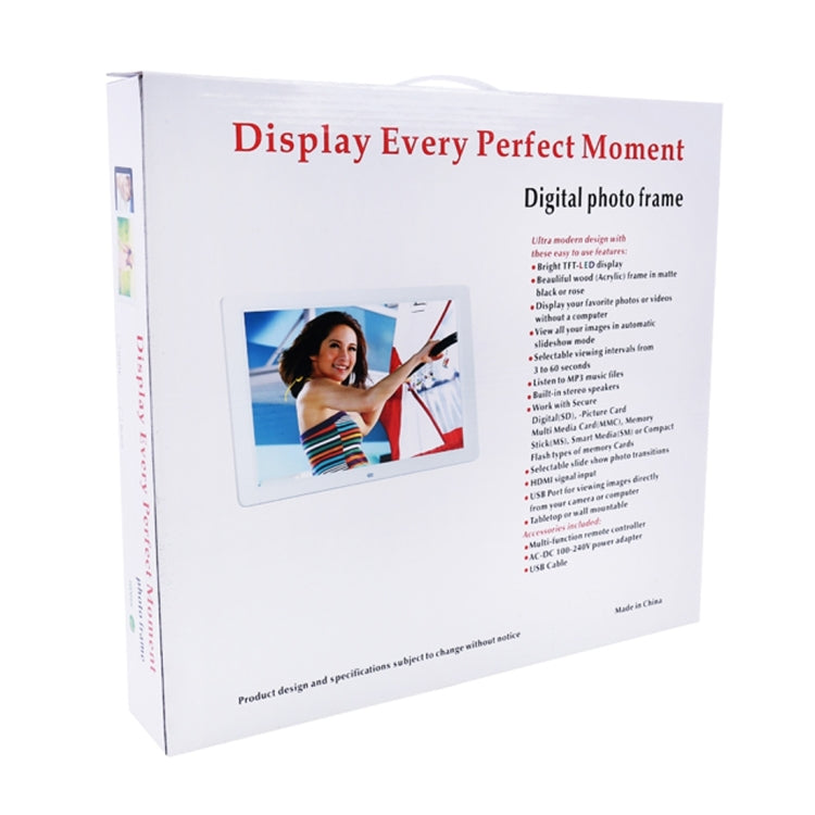 Marco de fotos digital con pantalla LED de 15,0 pulgadas con soporte/control remoto, Allwinner, compatible con entrada de tarjeta USB/SD/OTG, 15.0 Inch, 15.0 inch Allwinner