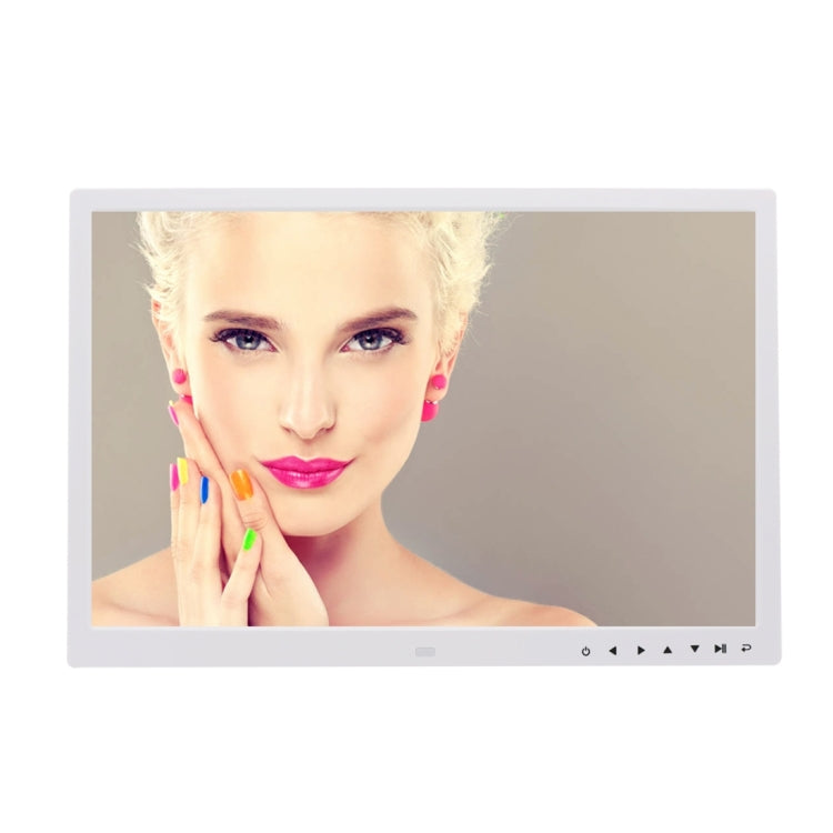 Marco de fotos digital con pantalla LED de 17,0 pulgadas con control de botón táctil de 7 teclas/soporte/control remoto, tecnología Allwinner, compatible con entrada de tarjeta USB/SD/OTG, enchufe de EE. UU./UE/Reino Unido                              ...