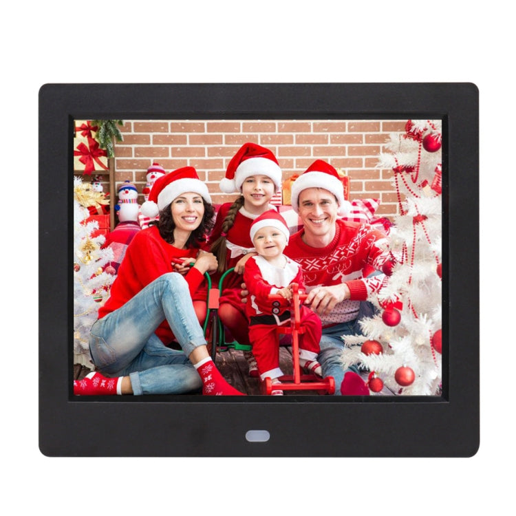 Marco de fotos digital con pantalla TFT de 8 pulgadas CA 100-240 V con soporte y control remoto, compatible con entrada de tarjeta USB / SD, 8 inch TFT