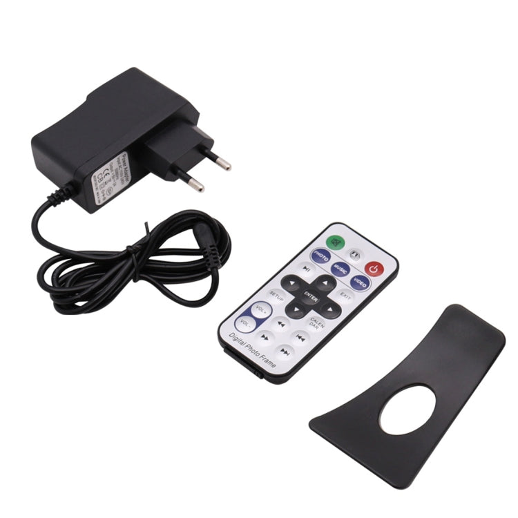Marco de fotos digital con pantalla TFT de 8 pulgadas CA 100-240 V con soporte y control remoto, compatible con entrada de tarjeta USB / SD, 8 inch TFT