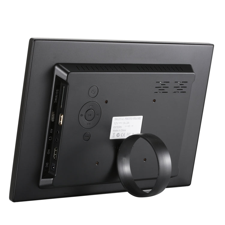 HSD1202 Marco de fotos digital con pantalla de alta resolución 1280x800 de 12,1 pulgadas con soporte y control remoto, compatible con tarjeta SD / MMC / MS / puerto USB, enchufe de la UE (plateado), HSD1202 12.1 inch