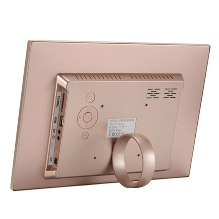 HSD1303 Marco de fotos digital con pantalla LED de alta resolución 1280x800 de 13,3 pulgadas con soporte y control remoto, compatible con tarjeta SD / MMC / MS / puerto USB, enchufe del Reino Unido (dorado), HSD1303 13.3 inch