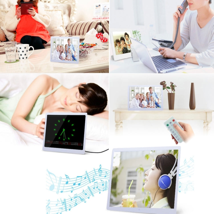 Marco de fotos digital con pantalla LED de 13 pulgadas con soporte y control remoto, Allwinner F16, compatible con tarjeta SD / MS / MMC y USB, 13 inch/F16