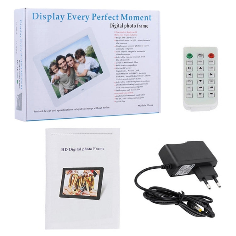 Marco de fotos digital con pantalla LED de 13 pulgadas con soporte y control remoto, Allwinner F16, compatible con tarjeta SD / MS / MMC y USB, 13 inch/F16