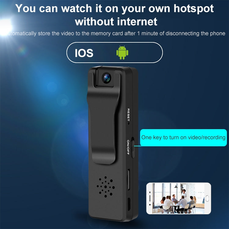 RD03 1080P HD WiFi Cámara de Vigilancia Grabadora Pluma con Clip, RD03