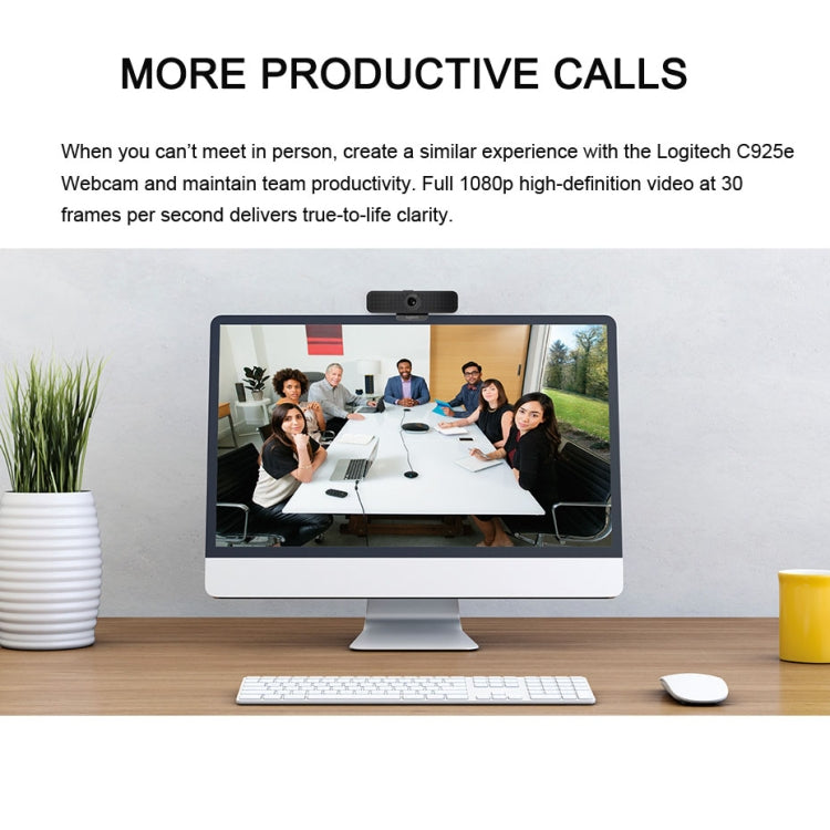 Cámara web Logitech C925E 1080p HD con cubierta de seguridad integrada