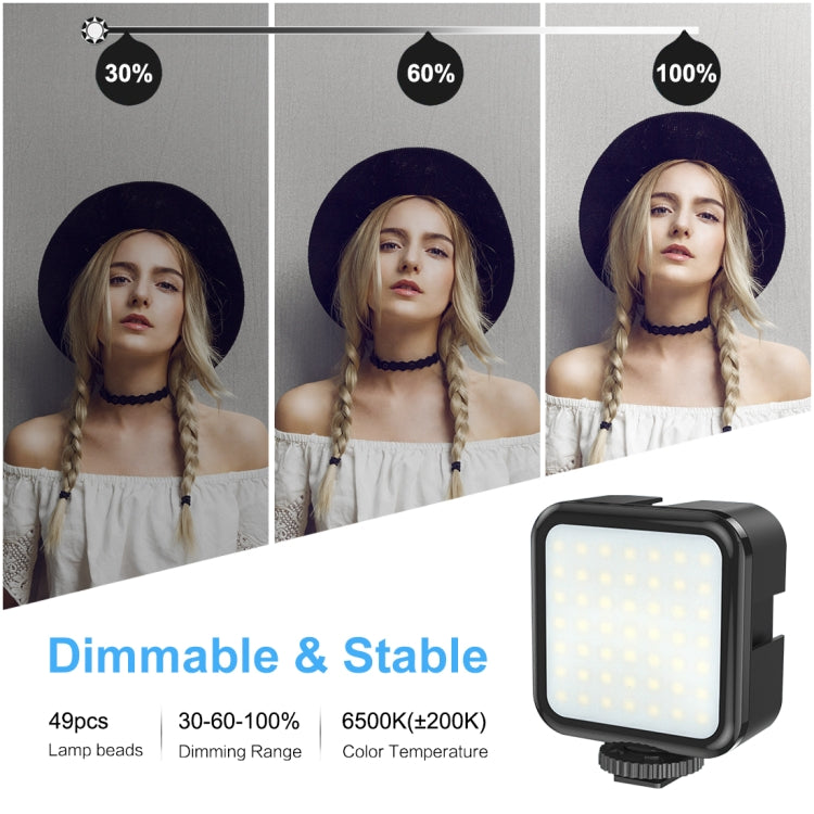 PULUZ Estabilizador de soporte DV portátil en forma de U/C + kit de luz de relleno LED con cabezal de trípode de zapata fría para todas las cámaras SLR y cámaras DV domésticas, C-Shaped Bracket + Fill Light