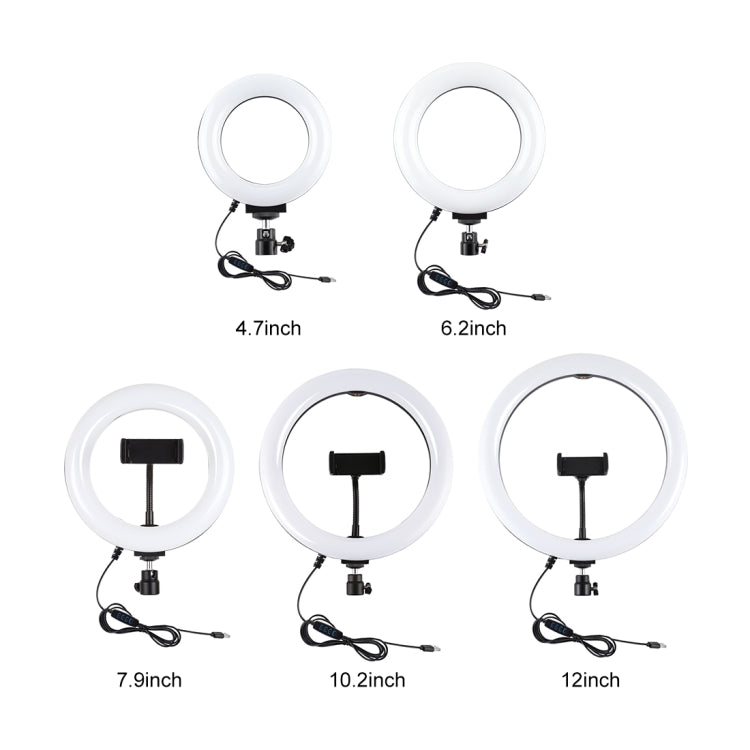 PULUZ 6.2 pulgadas 16 cm USB 3 modos Anillo LED regulable Vlogging Fotografía Luces de video + Soporte para trípode de escritorio con rótula de bola para trípode con zapata fría, Tripod Mount+6.2 inch Light