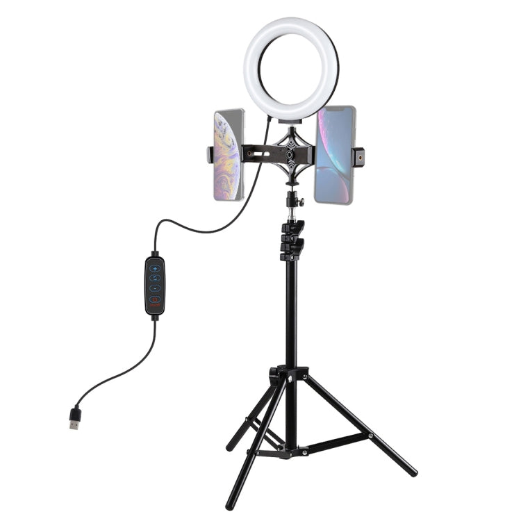 PULUZ-montaje para trípode de 1,1 m + soporte para teléfono dual para transmisión en vivo + anillo LED de 6,2 pulgadas y 16cm, kits de luces de vídeo para Vlogging, 3 in 1 Live Broadcast Kits