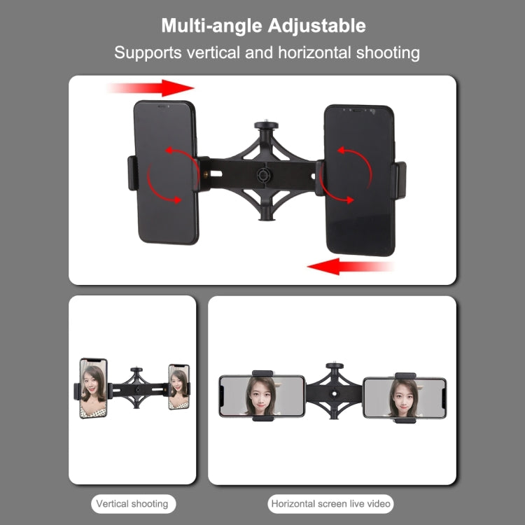 PULUZ-montaje para trípode de 1,1 m + soporte para teléfono dual para transmisión en vivo + anillo LED de 6,2 pulgadas y 16cm, kits de luces de vídeo para Vlogging, 3 in 1 Live Broadcast Kits