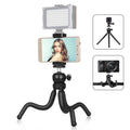PULUZ Mini Octopus Soporte para trípode flexible con rótula esférica y abrazadera para teléfono + adaptador de montaje para trípode y tornillo largo para cámaras SLR, GoPro, teléfono móvil, tamaño: 25 cm x 4,5 cm, 25cm Tripod + Phone Clamp