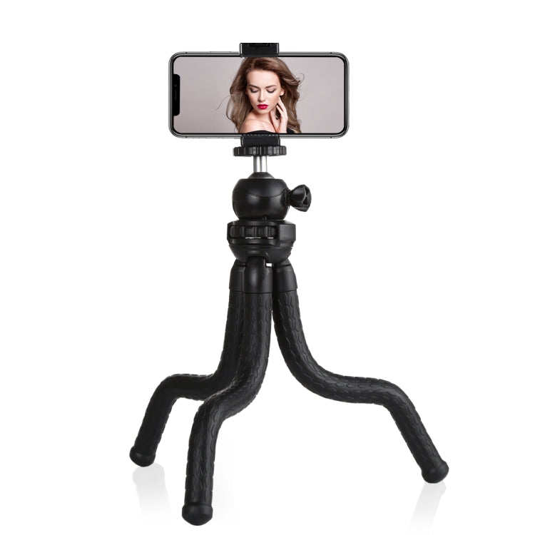PULUZ Mini Octopus Soporte para trípode flexible con rótula esférica y abrazadera para teléfono + adaptador de montaje para trípode y tornillo largo para cámaras SLR, GoPro, teléfono móvil, tamaño: 30 cm x 5 cm, 30cm Tripod + Phone Clamp