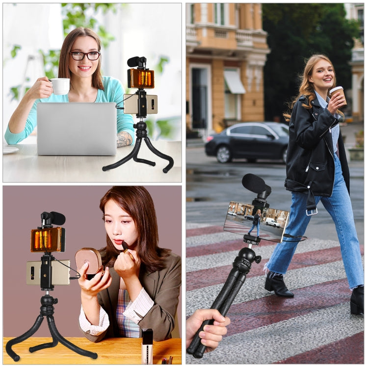 PULUZ Mini Octopus Soporte para trípode flexible con rótula esférica y abrazadera para teléfono + adaptador de montaje para trípode y tornillo largo para cámaras SLR, GoPro, teléfono móvil, tamaño: 30 cm x 5 cm, 30cm Tripod + Phone Clamp