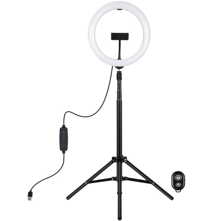 PULUZ Luz de 10,2 pulgadas, 26 cm + Montaje en trípode de 1,65 m Superficie curva USB 3 modos Regulable Anillo de temperatura de doble color Vlogging Video Light Kits de transmisión en vivo con abrazadera para teléfono y control remoto para selfies    ...