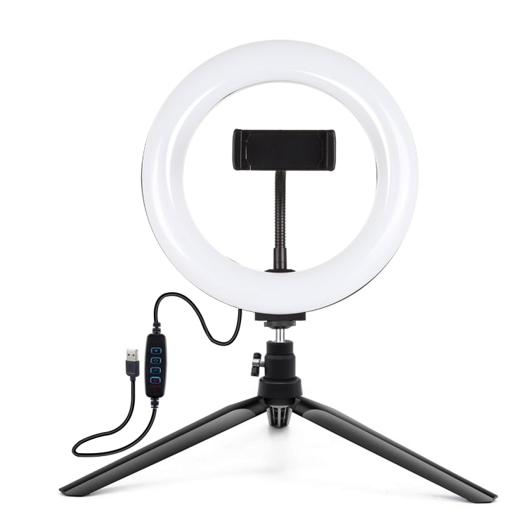 PULUZ 7.9 pulgadas 20 cm Luz + Soporte para trípode de escritorio USB 3 modos Regulable Temperatura de color dual Anillo de luz LED curvado Vlogging Selfie Fotografía de belleza Luces de video con abrazadera para teléfono, 7.9 inch + Desktop Tripod    ...