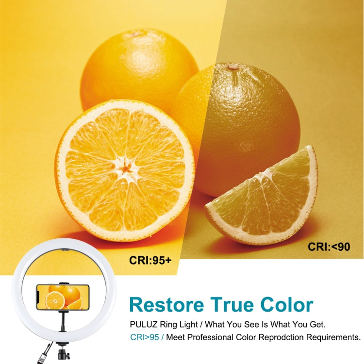 PULUZ Luz RGBW de 11,8 pulgadas y 30 cm + soporte de 1,65 m + soportes duales para teléfono Superficie curva Anillo LED regulable RGBW Luz para selfies Vlogging Kits de transmisión en vivo con adaptador de trípode de zapata fría, abrazadera para teléfo...