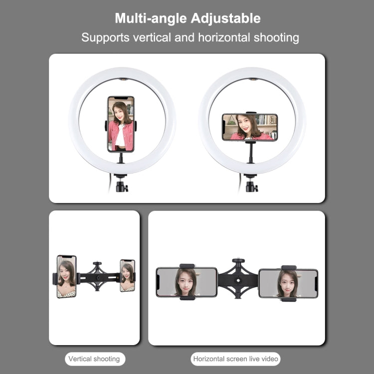 PULUZ Luz RGBW de 11,8 pulgadas y 30 cm + soporte de 1,65 m + soportes duales para teléfono Superficie curva Anillo LED regulable RGBW Luz para selfies Vlogging Kits de transmisión en vivo con adaptador de trípode de zapata fría, abrazadera para teléfo...