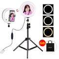 PULUZ 7,9 pulgadas 20 cm Luz de espejo + 1,1 m Montaje en trípode USB 3 modos Regulable Temperatura de color dual LED Anillo de luz curva Vlogging Selfie Fotografía Luces de video con espejo y abrazadera para teléfono, 7.9 inch Mirror Light + 1.1m Mount