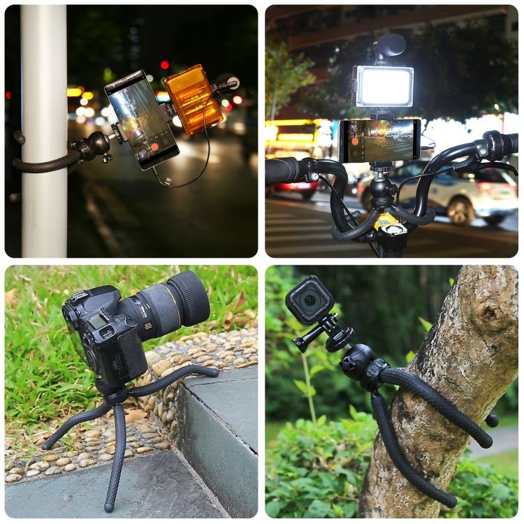 PULUZ 4 en 1 Vlogging Live Mini Octopus Bracket Kit + Luz de estudio + Micrófono + Kits de abrazadera para teléfono, 4 in 1 Tripod