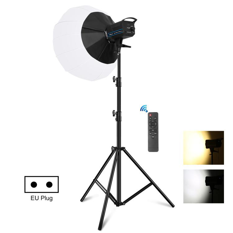 PULUZ 220V 150W 3200K-5600K Luz de vídeo de estudio + soporte de luz de 2,8 m + Kit de fotografía Softbox de linterna plegable de 65cm, 120W 2700K-6500K Light 2.8m Light Holder Kit AU Plug, 120W 2700K-6500K Light 2.8m Light Holder Kit EU Plug          ...