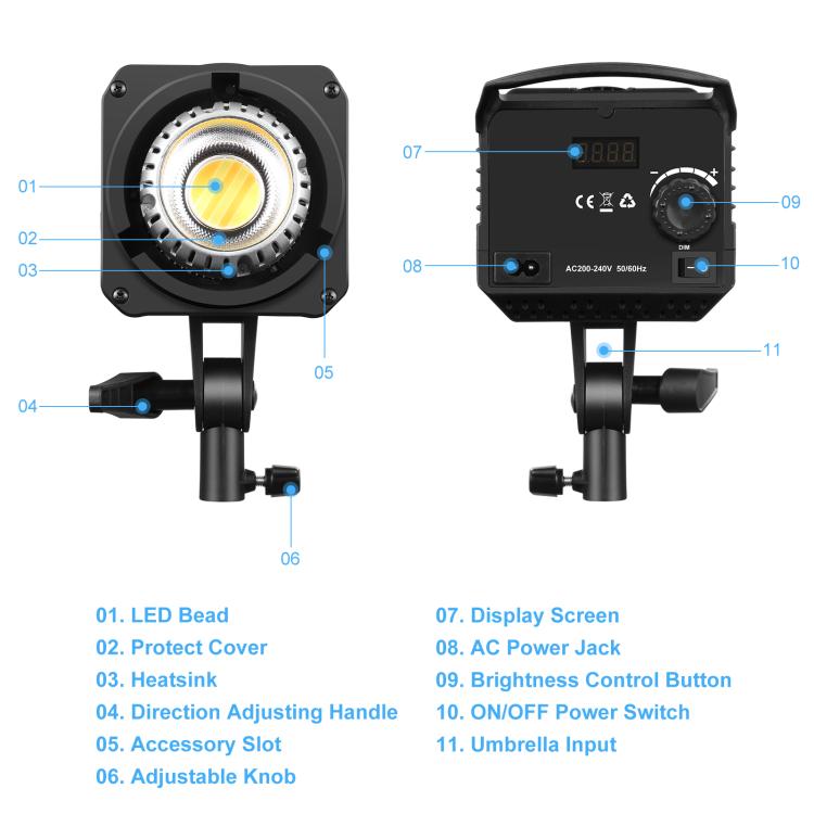 PULUZ 220V 150W 3200K-5600K Luz de vídeo de estudio + soporte de luz de 2,8 m + Kit de fotografía Softbox de linterna plegable de 65cm, 120W 2700K-6500K Light 2.8m Light Holder Kit AU Plug, 120W 2700K-6500K Light 2.8m Light Holder Kit EU Plug          ...