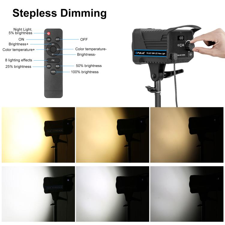 PULUZ 220V 150W 3200K-5600K Luz de vídeo de estudio + soporte de luz de 2,8 m + Kit de fotografía Softbox de linterna plegable de 65cm, 120W 2700K-6500K Light 2.8m Light Holder Kit AU Plug, 120W 2700K-6500K Light 2.8m Light Holder Kit EU Plug          ...