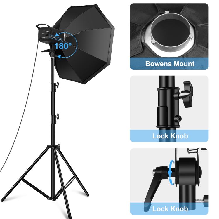 PULUZ 150W 3200K-5600K Kit de luz de flash estroboscópica para estudio fotográfico con reflector Softbox y trípode, 120W 2700K-6500K Light Kit US Plug, 120W 2700K-6500K Light Kit AU Plug, 120W 2700K-6500KK Light Kit EU Plug                             ...