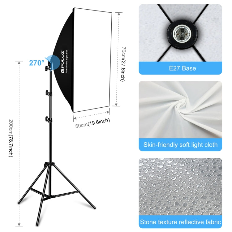 Kit de fotografía PULUZ LED Light Studio Softbox con fondo, reflectante, soporte para trípode y bolsas de arena, Photography Light  Kit, EU Plug, Photography Light  Kit, US Plug