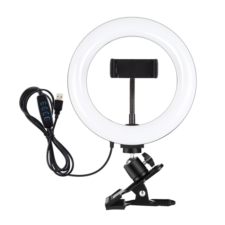 PULUZ Anillo de luz para selfies de 7,9 pulgadas y 20 cm + clip para monitor, 3 modos USB regulable, temperatura de color dual, LED curvo, Vlogging, fotografía, video, kits de luces con abrazadera para teléfono, 7.9 inch+Clip