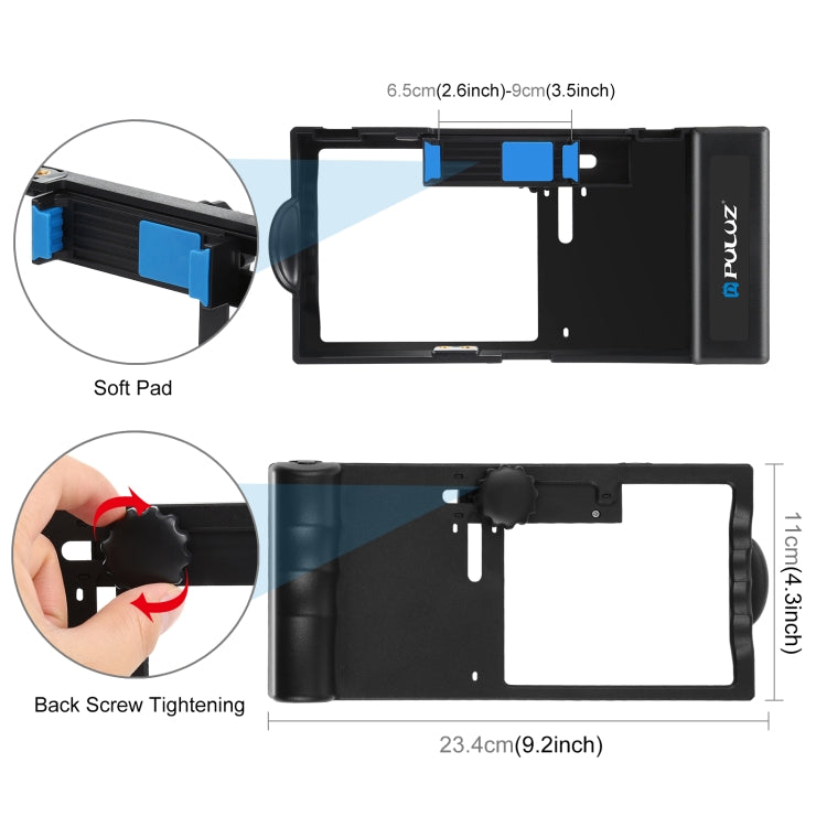 PULUZ 4 en 1 Bluetooth Handheld Vlogging Transmisión en vivo LED Selfie Light Smartphone Video Rig Kits con micrófono + soporte para trípode + cabezal de trípode con zapata fría para iPhone, Galaxy, Huawei, Xiaomi, HTC, LG, Google y otros teléfonos int...