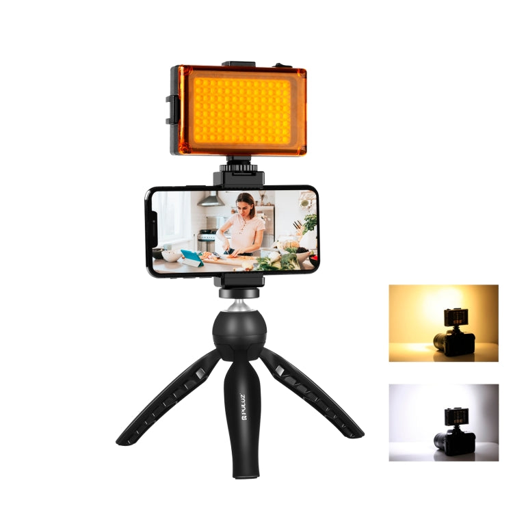 Kits de Vlogger de luz de vídeo para teléfono inteligente con transmisión en vivo PULUZ con luz LED + soporte para trípode + soporte para abrazadera para teléfono, LED + Tripod + lamp