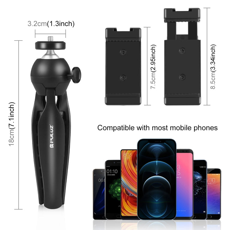 Kits de Vlogger de luz de vídeo para teléfono inteligente con transmisión en vivo PULUZ con luz LED + soporte para trípode + soporte para abrazadera para teléfono, LED + Tripod + lamp