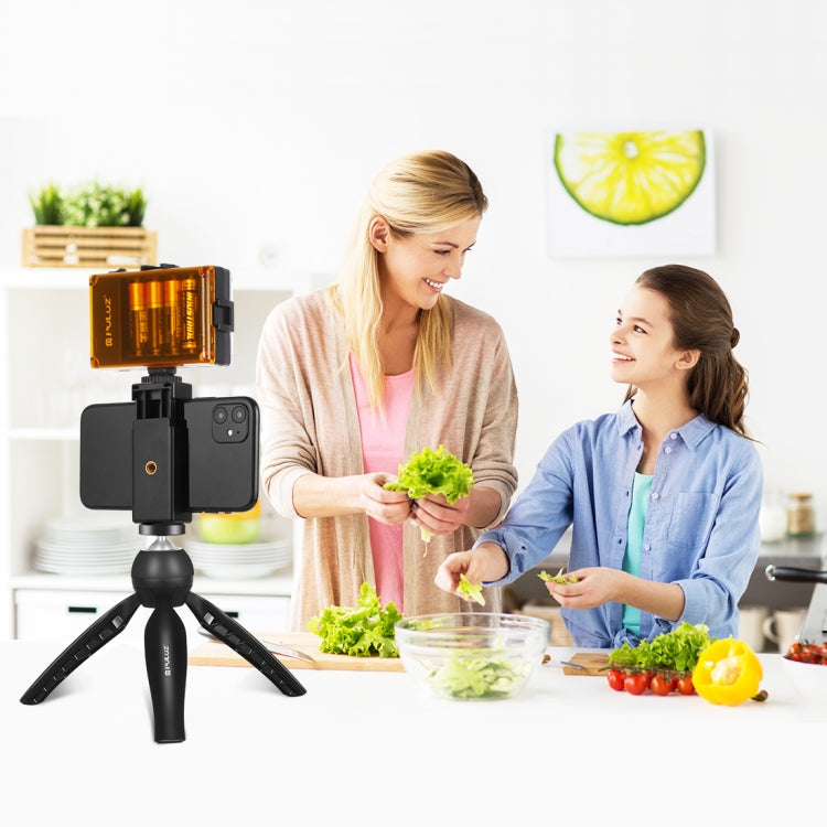 Kits de Vlogger de luz de vídeo para teléfono inteligente con transmisión en vivo PULUZ con luz LED + soporte para trípode + soporte para abrazadera para teléfono, LED + Tripod + lamp
