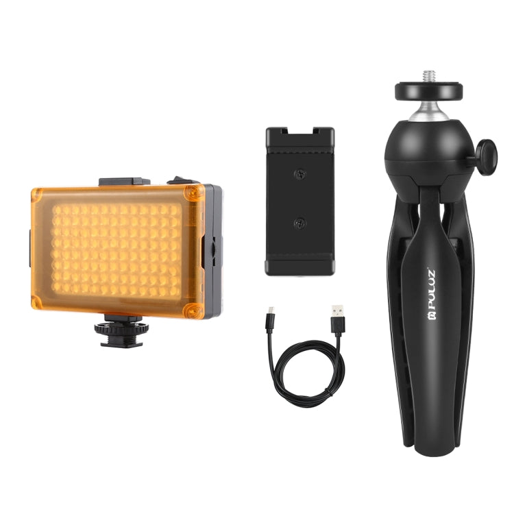 Kits de Vlogger de luz de vídeo para teléfono inteligente con transmisión en vivo PULUZ con luz LED + soporte para trípode + soporte para abrazadera para teléfono, LED + Tripod + lamp