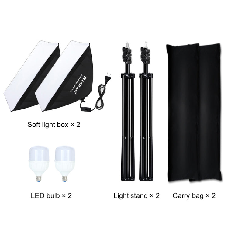 PULUZ Softbox Kit de iluminación 2 PCS 50x70cm Equipo de iluminación para fotografía de Estudio fotográfico Profesional con 2 Bombillas con casquillo E27 Kit de iluminación para fotografía, 2 PCS Single Bulb EU Plug, 2 PCS Single Bulb US Plug
