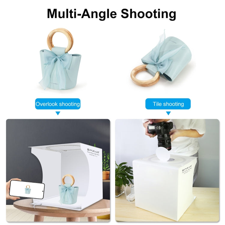 PULUZ-Anillo de luz plegable de 30cm, tablero de iluminación fotográfica, caja de tienda de tiro para estudio, Kit con Panel de luz sin sombras, 30cm Folding Box + Shadowless Light
