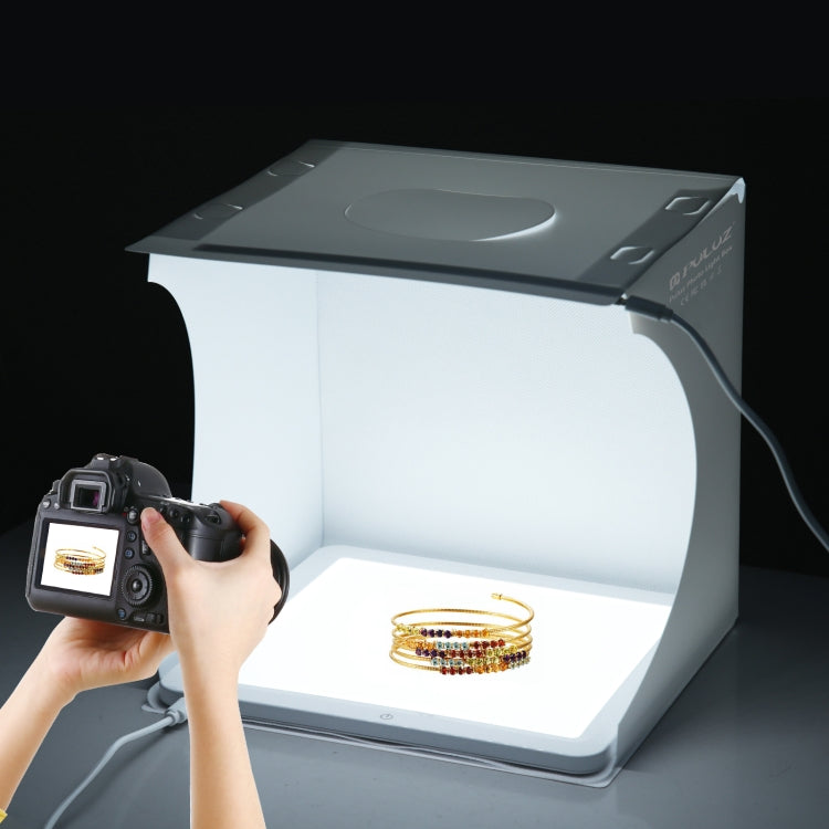 PULUZ-Anillo de luz plegable de 30cm, tablero de iluminación fotográfica, caja de tienda de tiro para estudio, Kit con Panel de luz sin sombras, 30cm Folding Box + Shadowless Light