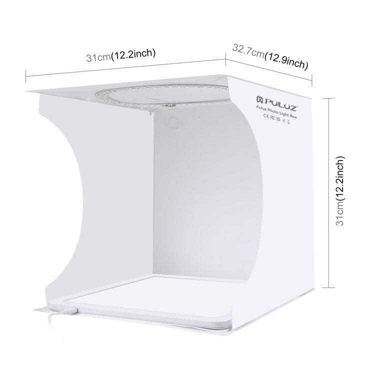 PULUZ-Anillo de luz plegable de 30cm, tablero de iluminación fotográfica, caja de tienda de tiro para estudio, Kit con Panel de luz sin sombras, 30cm Folding Box + Shadowless Light