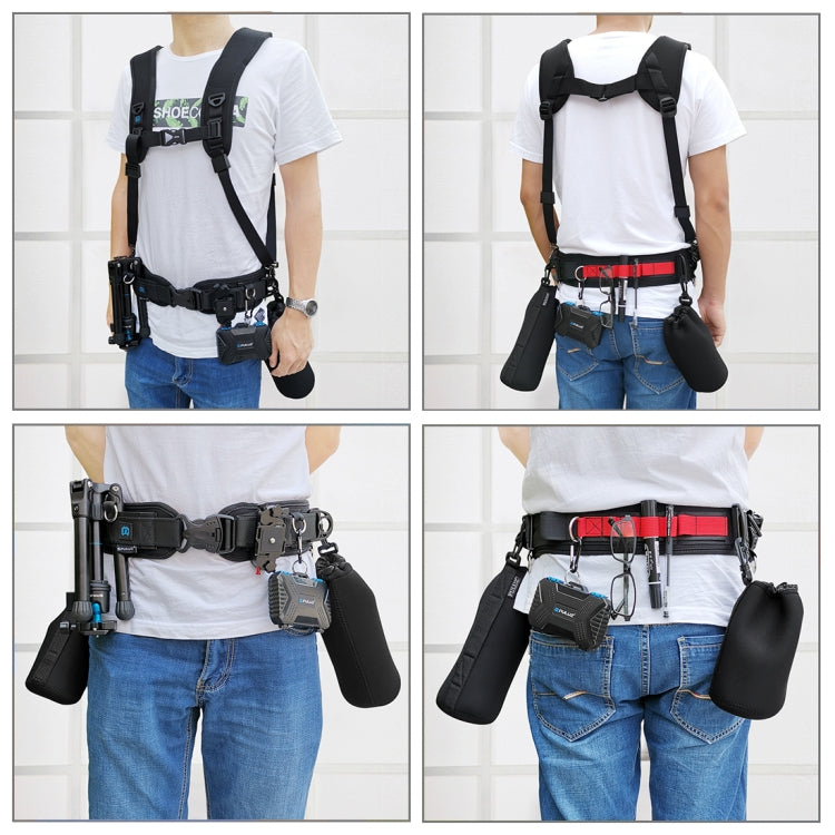 PULUZ Paquete multifuncional 3 en 1 Correa para la cintura + Correa doble para hombros + Kits de clip para cámara de captura con gancho para cámaras SLR / DSLR, Waistband Strap Kits
